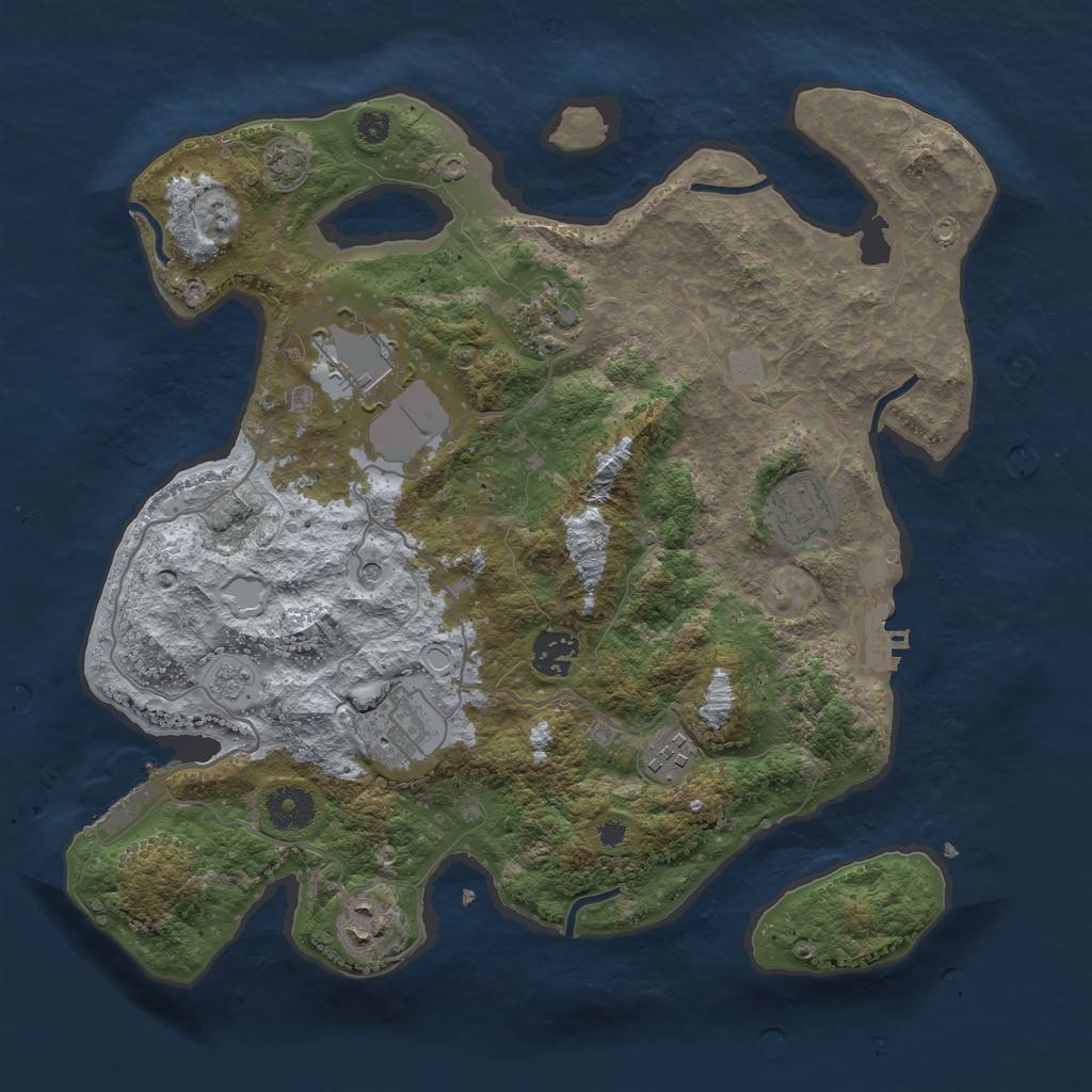 Rust Map: Procedural Map, Size: 3500, Seed: 65535, 14 Monuments