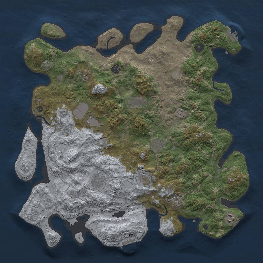 Rust Map: Procedural Map, Size: 4200, Seed: 4201889, 16 Monuments