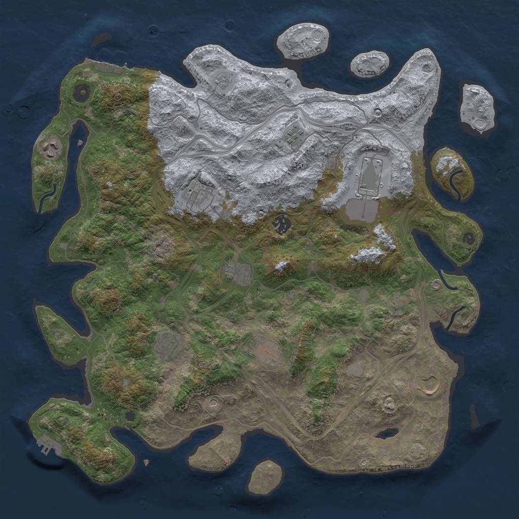 Rust Map: Procedural Map, Size: 4250, Seed: 15535, 16 Monuments