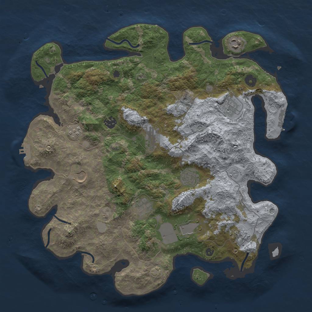 Rust Map: Procedural Map, Size: 3900, Seed: 214768, 17 Monuments