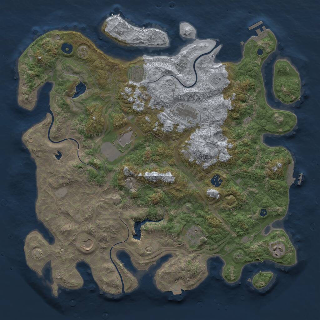 Rust Map: Procedural Map, Size: 4250, Seed: 58191048, 14 Monuments