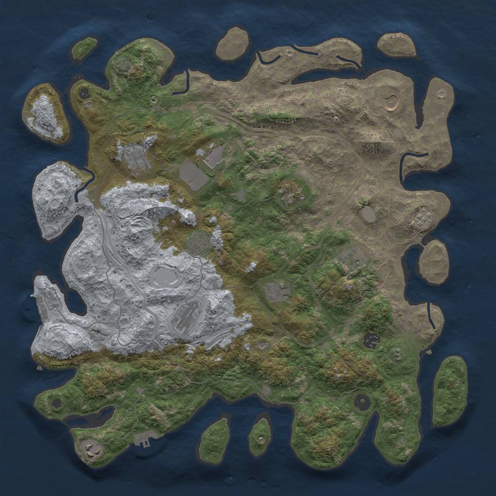 Rust Map: Procedural Map, Size: 4500, Seed: 36595, 18 Monuments