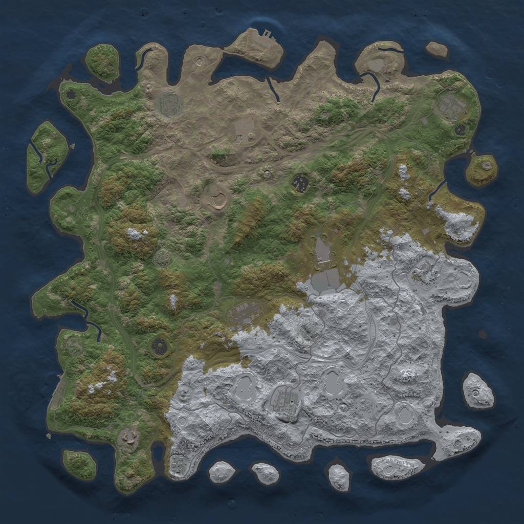 Rust Map: Procedural Map, Size: 4800, Seed: 1678579580, 18 Monuments