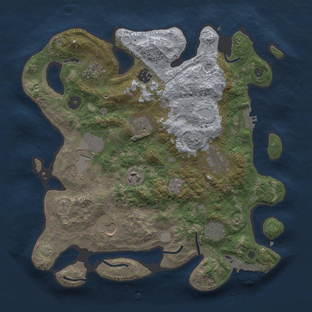 Rust Map: Procedural Map, Size: 3500, Seed: 1737371955, 16 Monuments