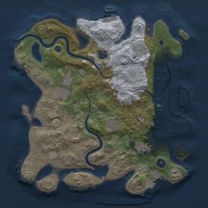 Thumbnail Rust Map: Procedural Map, Size: 3500, Seed: 1737371955, 13 Monuments