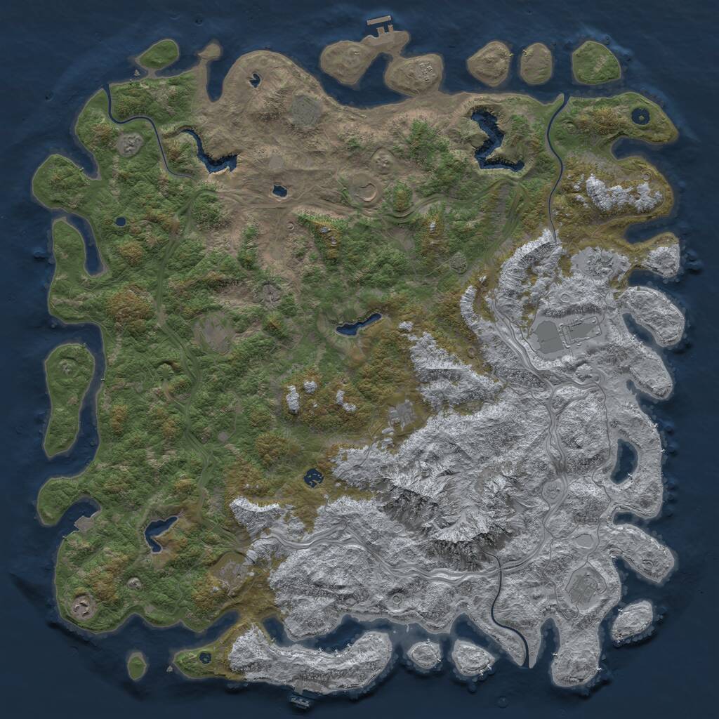 Rust Map: Procedural Map, Size: 6000, Seed: 87632, 17 Monuments