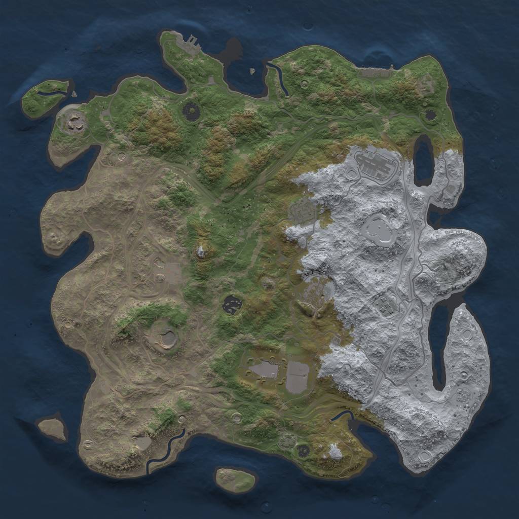 Rust Map: Procedural Map, Size: 4250, Seed: 1483192935, 17 Monuments
