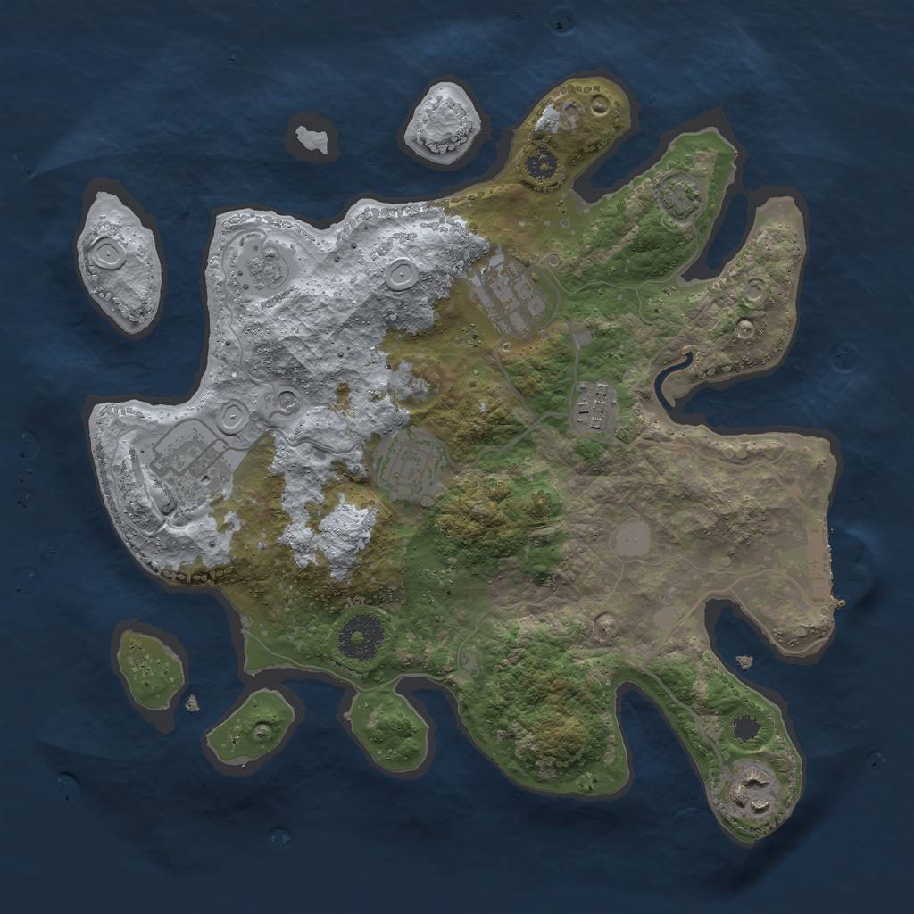 Rust Map: Procedural Map, Size: 3000, Seed: 1556461565, 11 Monuments