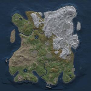 Thumbnail Rust Map: Procedural Map, Size: 3500, Seed: 1609923411, 13 Monuments