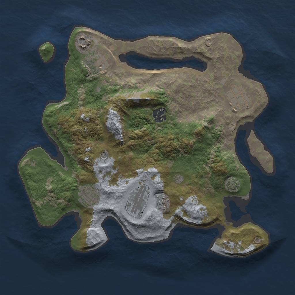 Rust Map: Barren, Size: 3000, Seed: 1406120633, 10 Monuments