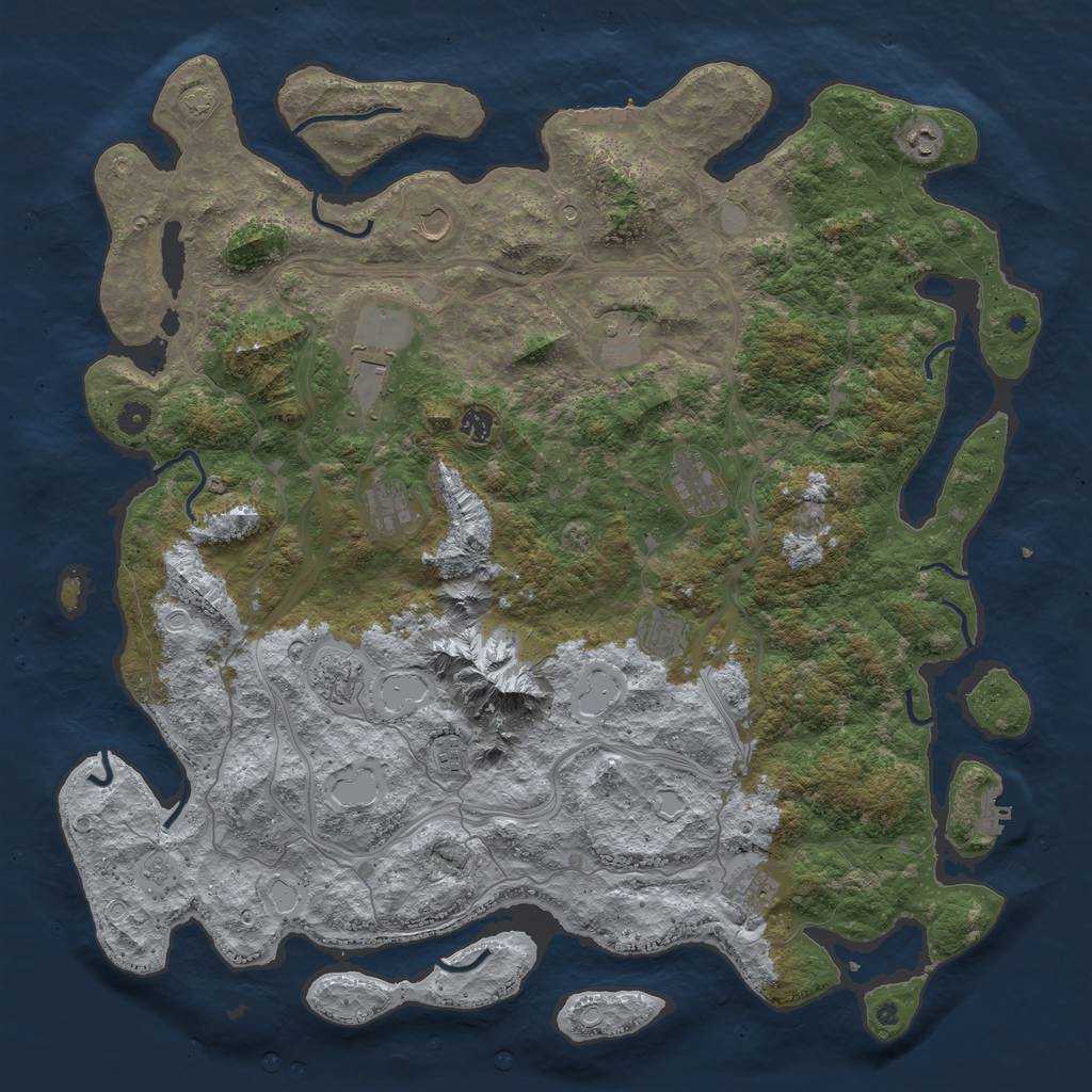 Rust Map: Procedural Map, Size: 5000, Seed: 466671725, 18 Monuments