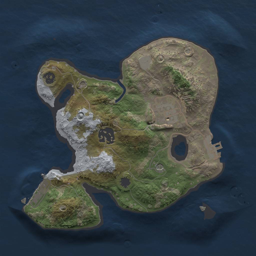 Rust Map: Procedural Map, Size: 2250, Seed: 2117621132, 8 Monuments