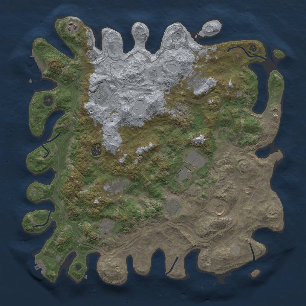 Rust Map: Procedural Map, Size: 4300, Seed: 256441281, 17 Monuments