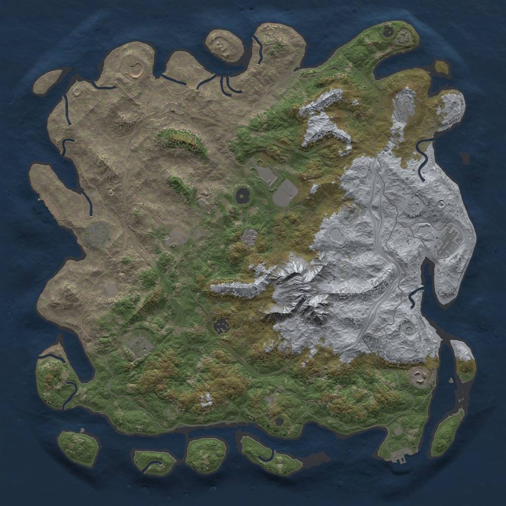 Rust Map: Procedural Map, Size: 5000, Seed: 2022289604, 18 Monuments