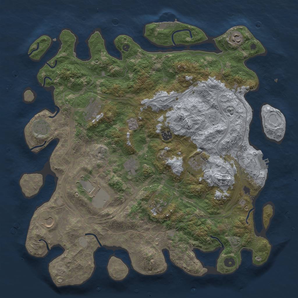 Rust Map: Procedural Map, Size: 4250, Seed: 1450249772, 17 Monuments