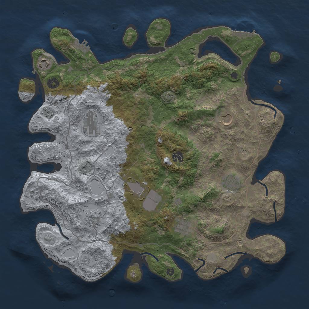 Rust Map: Procedural Map, Size: 4000, Seed: 772105928, 16 Monuments