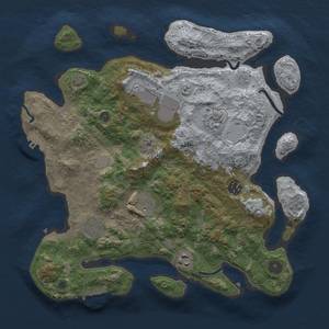Thumbnail Rust Map: Procedural Map, Size: 3500, Seed: 1924676608, 14 Monuments