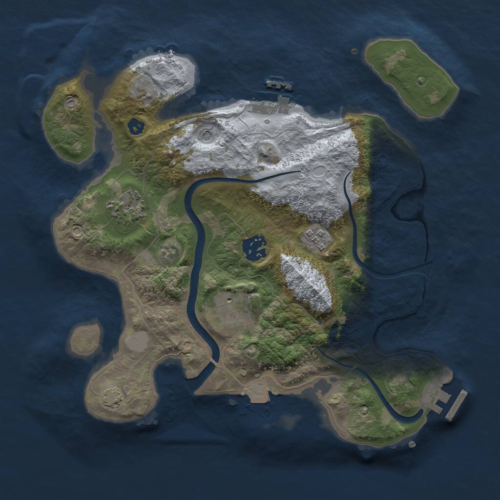 Rust Map: Procedural Map, Size: 3000, Seed: 4472, 9 Monuments