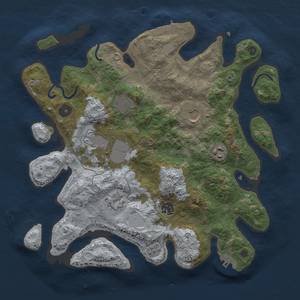 Thumbnail Rust Map: Procedural Map, Size: 3500, Seed: 2300345, 13 Monuments