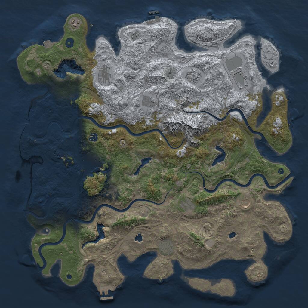 Rust Map: Procedural Map, Size: 5000, Seed: 15983, 17 Monuments