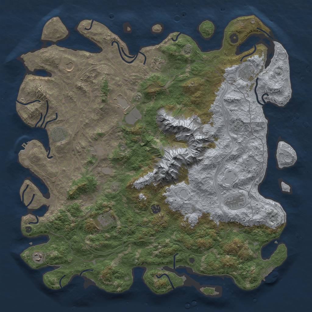 Rust Map: Procedural Map, Size: 5000, Seed: 196855877, 18 Monuments