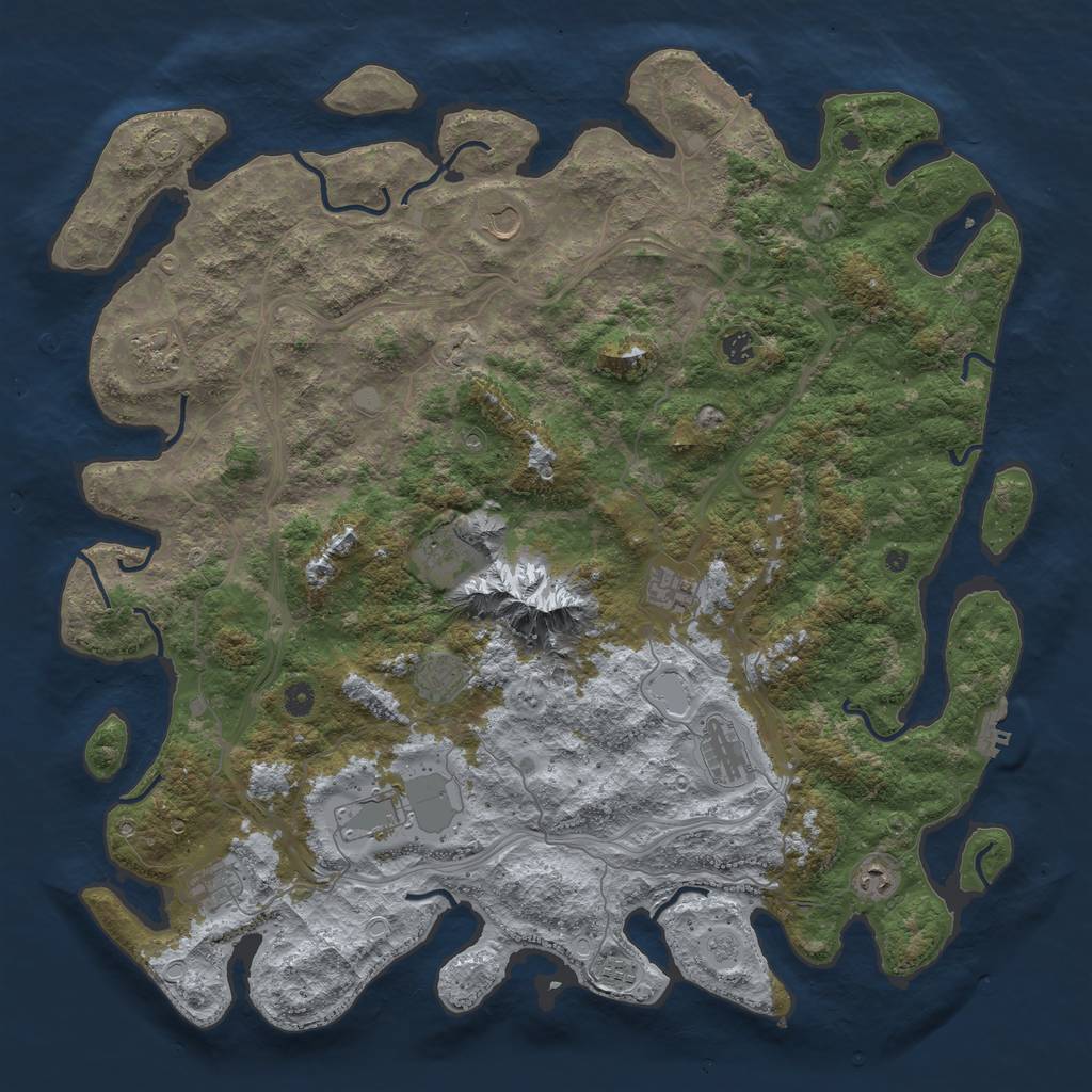 Rust Map: Procedural Map, Size: 5000, Seed: 62640, 18 Monuments