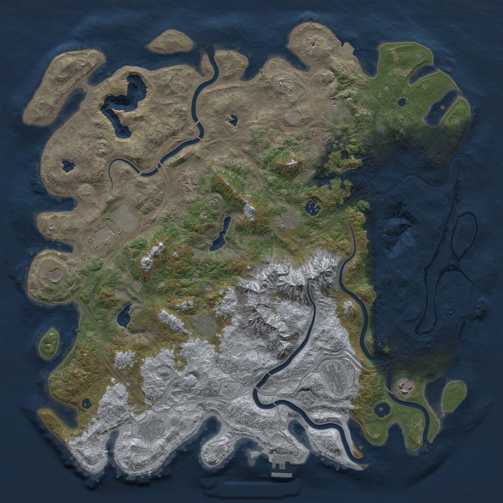 Rust Map: Procedural Map, Size: 5000, Seed: 62640, 17 Monuments