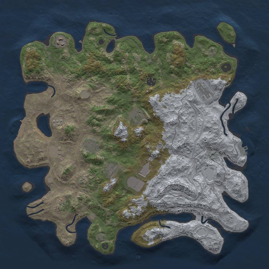 Rust Map: Procedural Map, Size: 4250, Seed: 1787571165, 18 Monuments