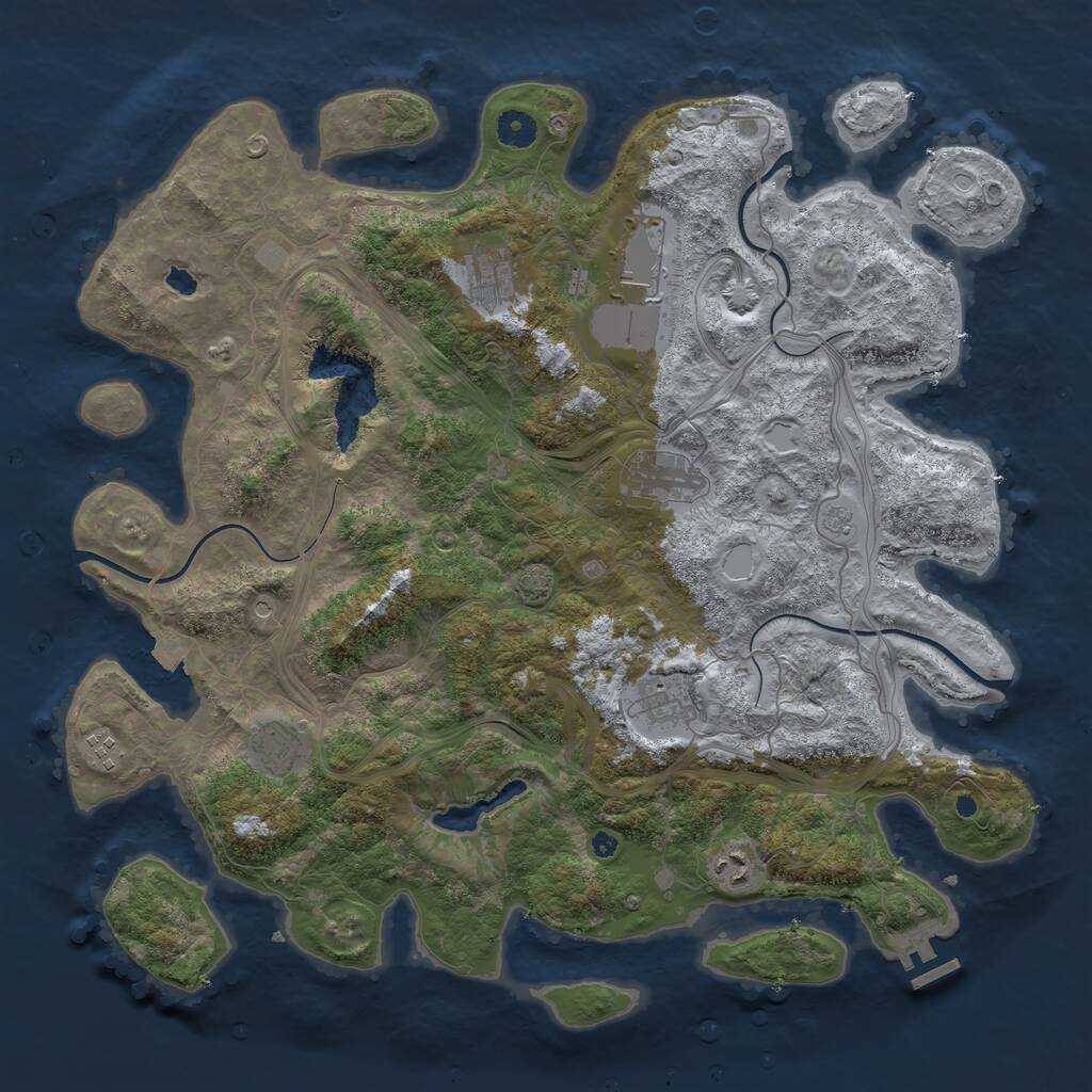 Rust Map: Procedural Map, Size: 4250, Seed: 714136767, 12 Monuments