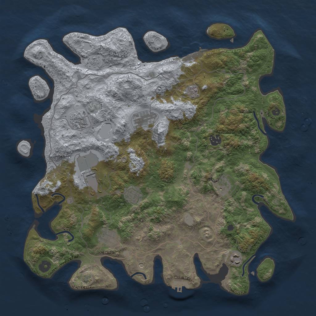 Rust Map: Procedural Map, Size: 4000, Seed: 502832756, 16 Monuments