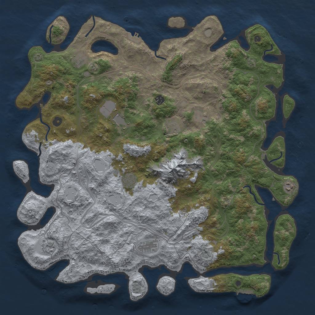 Rust Map: Procedural Map, Size: 5000, Seed: 1778775, 17 Monuments