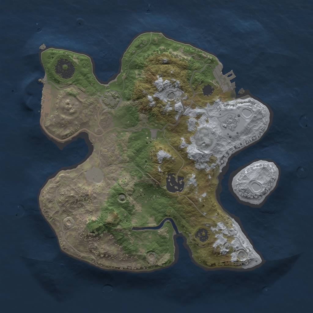 Rust Map: Procedural Map, Size: 2397, Seed: 646594, 8 Monuments