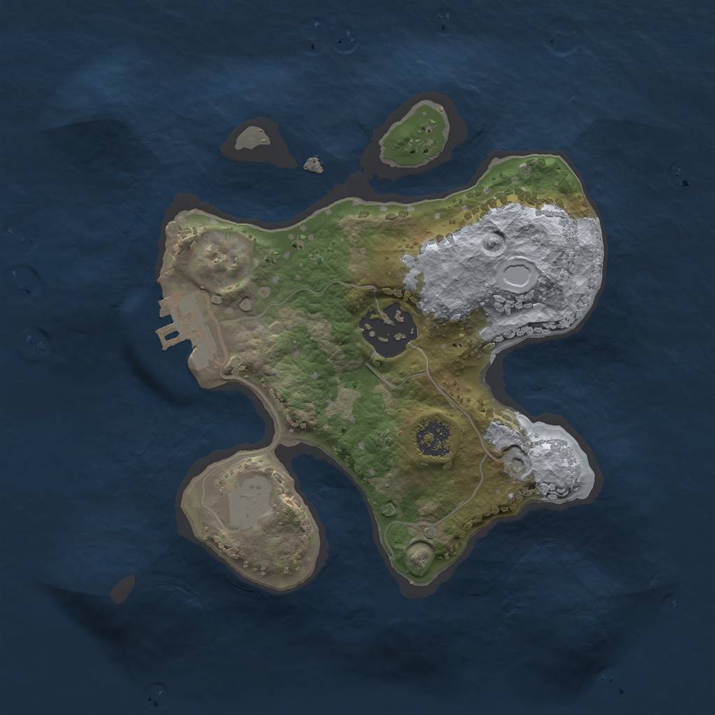 Rust Map: Procedural Map, Size: 2000, Seed: 1325010315, 5 Monuments
