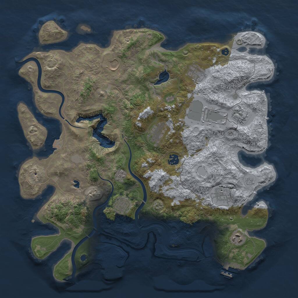Rust Map: Procedural Map, Size: 4000, Seed: 1372366227, 16 Monuments