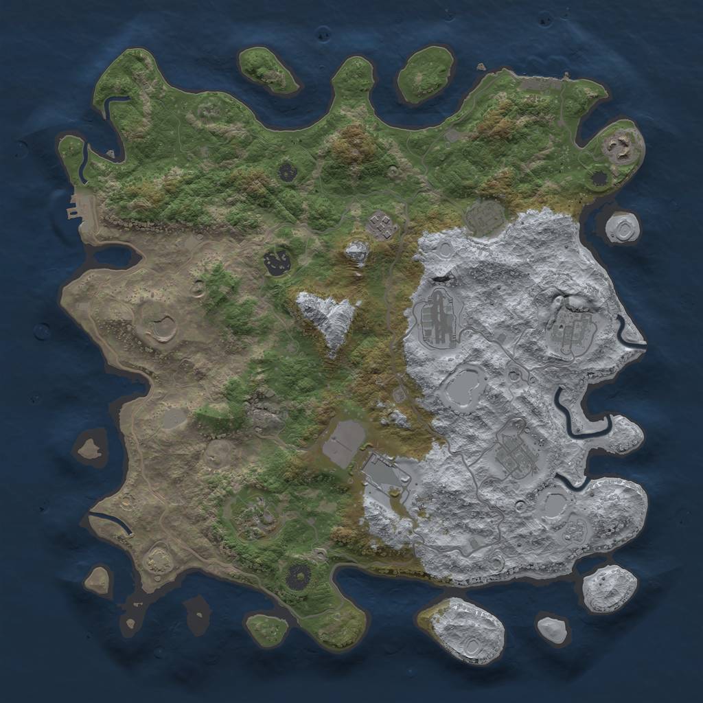 Rust Map: Procedural Map, Size: 4000, Seed: 1528959702, 17 Monuments