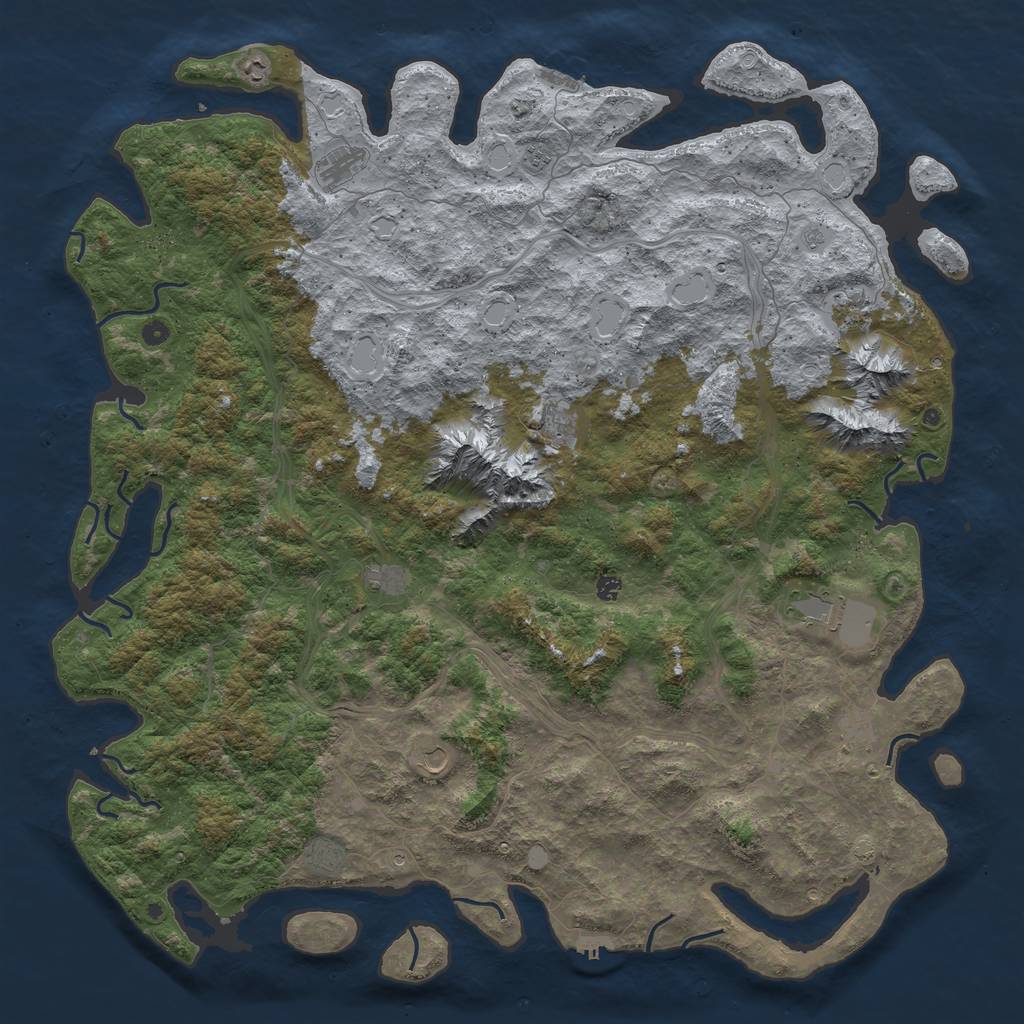 Rust Map: Procedural Map, Size: 6000, Seed: 978389724, 18 Monuments