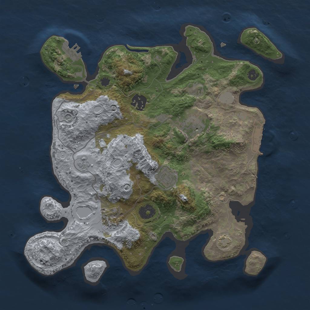 Rust Map: Procedural Map, Size: 3000, Seed: 31400, 11 Monuments