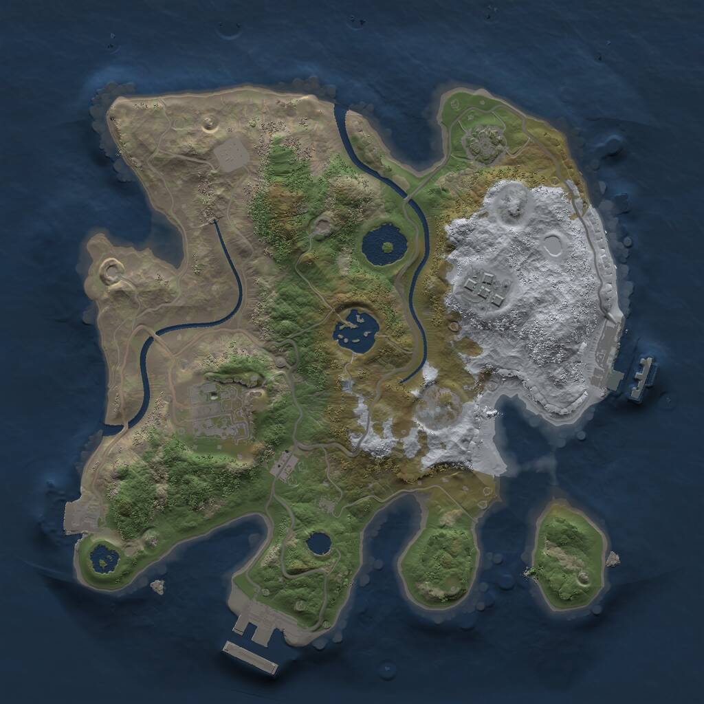 Rust Map: Procedural Map, Size: 2500, Seed: 20230504, 7 Monuments