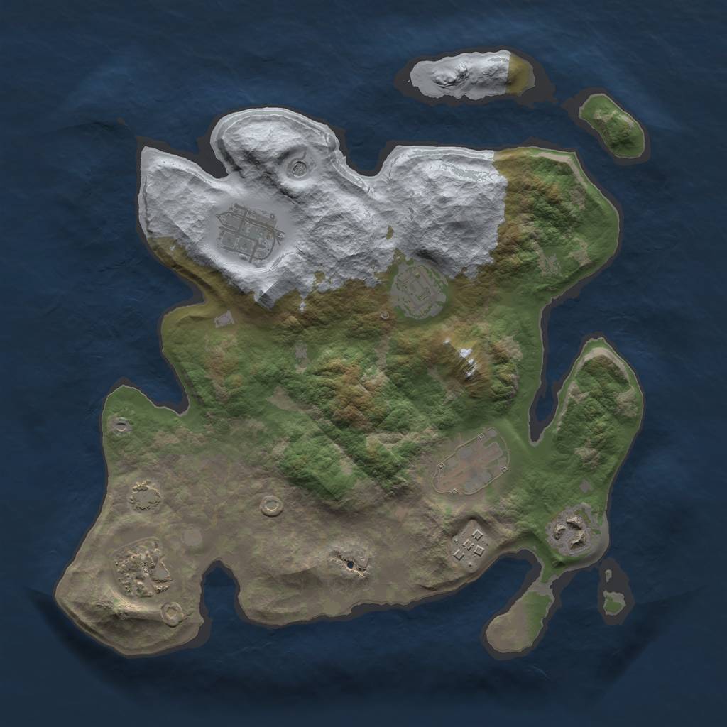 Rust Map: Barren, Size: 3000, Seed: 700969023, 9 Monuments