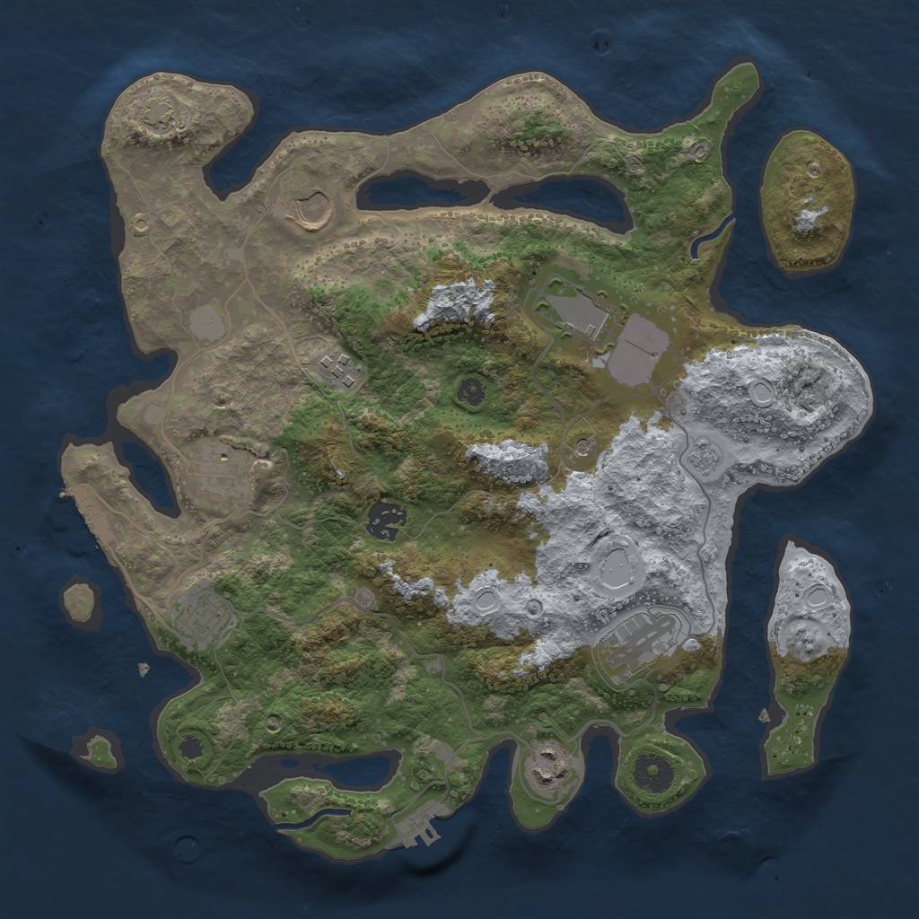Rust Map: Procedural Map, Size: 3500, Seed: 183775665, 15 Monuments