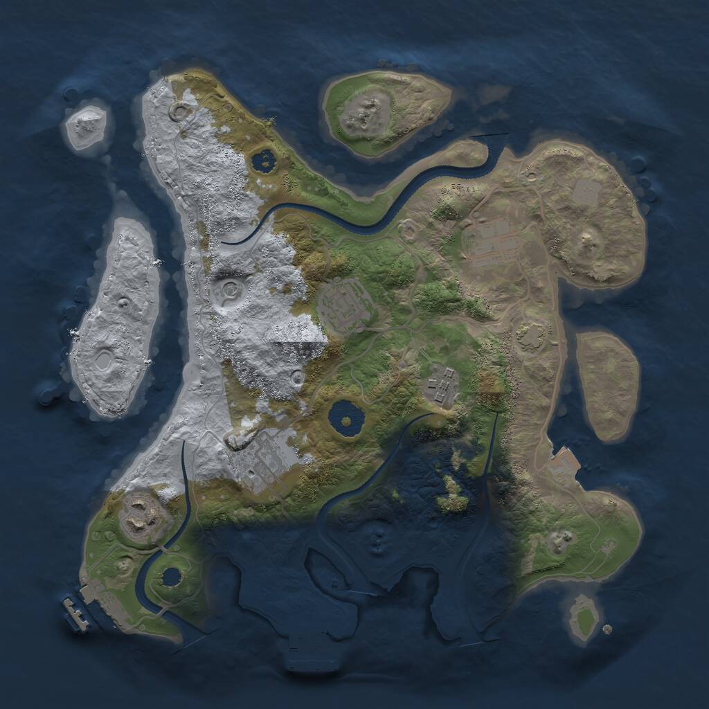 Rust Map: Procedural Map, Size: 3000, Seed: 1489996005, 10 Monuments