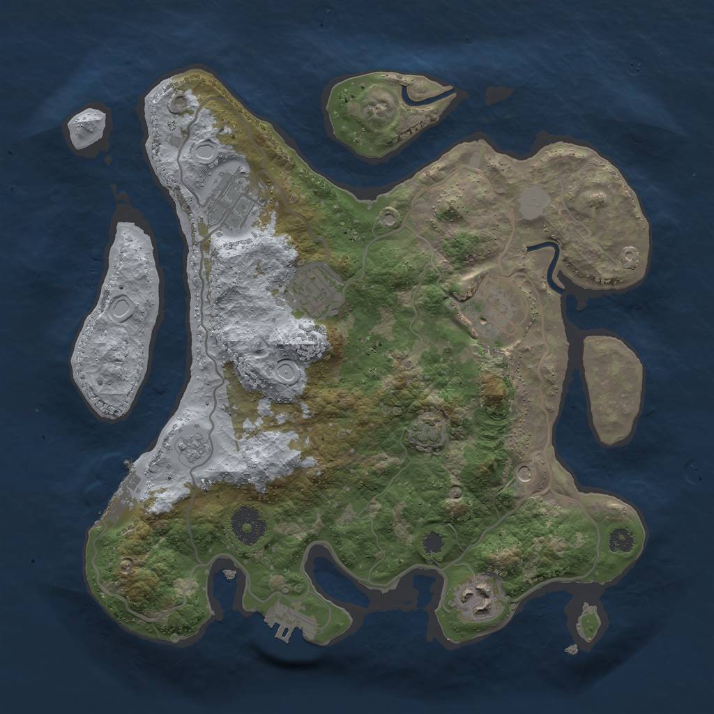 Rust Map: Procedural Map, Size: 3000, Seed: 1489996005, 11 Monuments