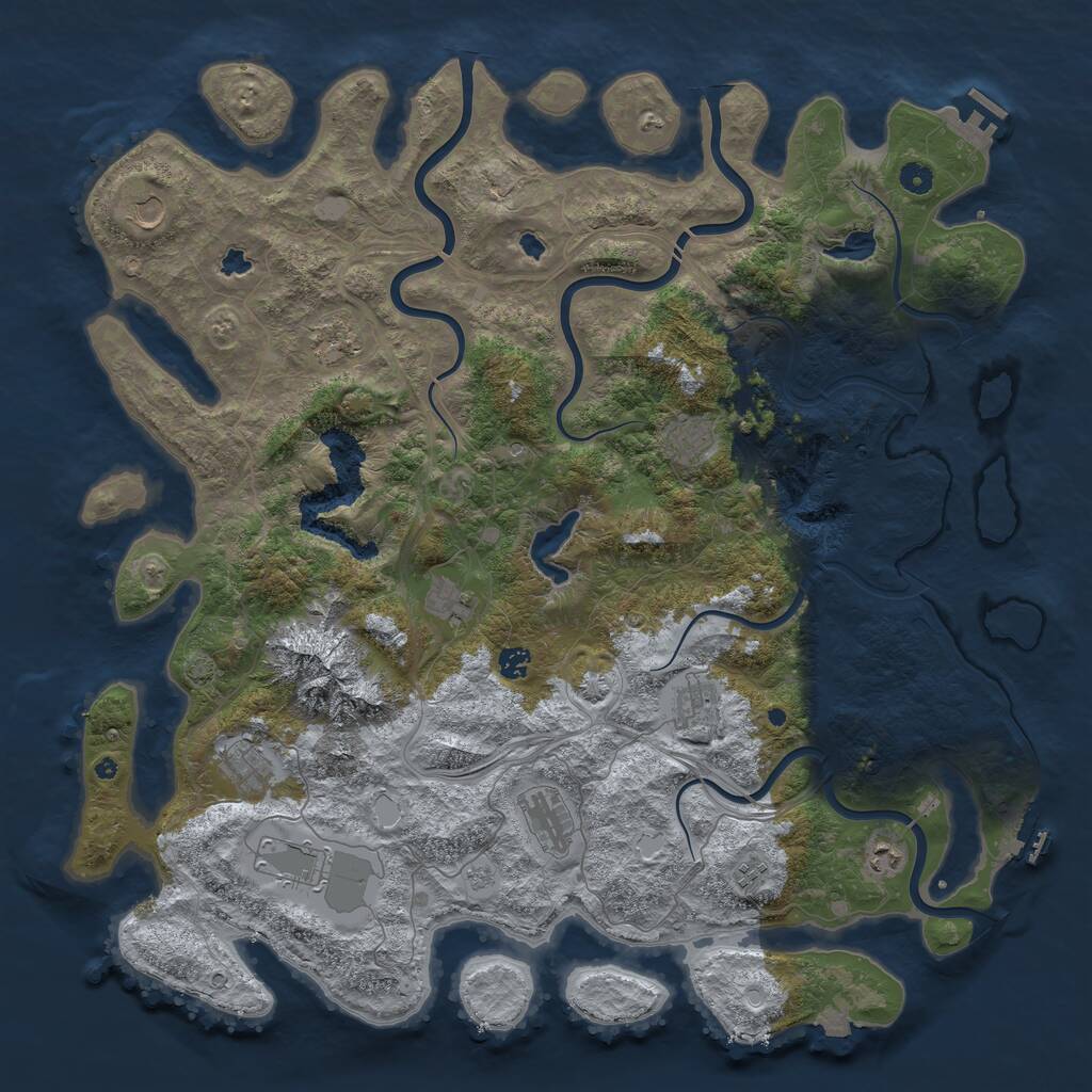 Rust Map: Procedural Map, Size: 5000, Seed: 898728805, 17 Monuments