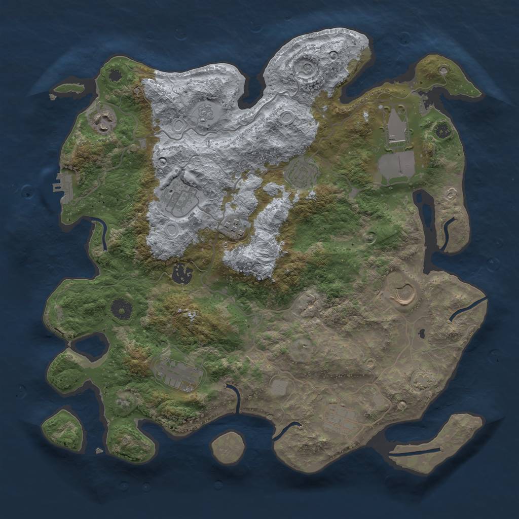 Rust Map: Procedural Map, Size: 3700, Seed: 50172502, 15 Monuments