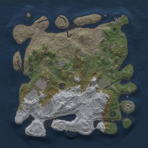 Thumbnail Rust Map: Procedural Map, Size: 3500, Seed: 1723161880, 15 Monuments