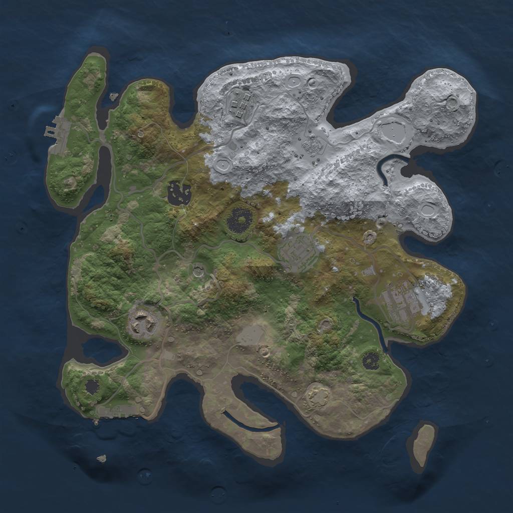 Rust Map: Procedural Map, Size: 3000, Seed: 11130, 12 Monuments