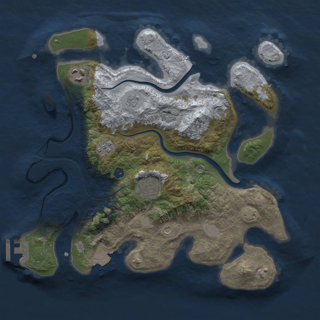 Rust Map: Procedural Map, Size: 3000, Seed: 9948, 8 Monuments