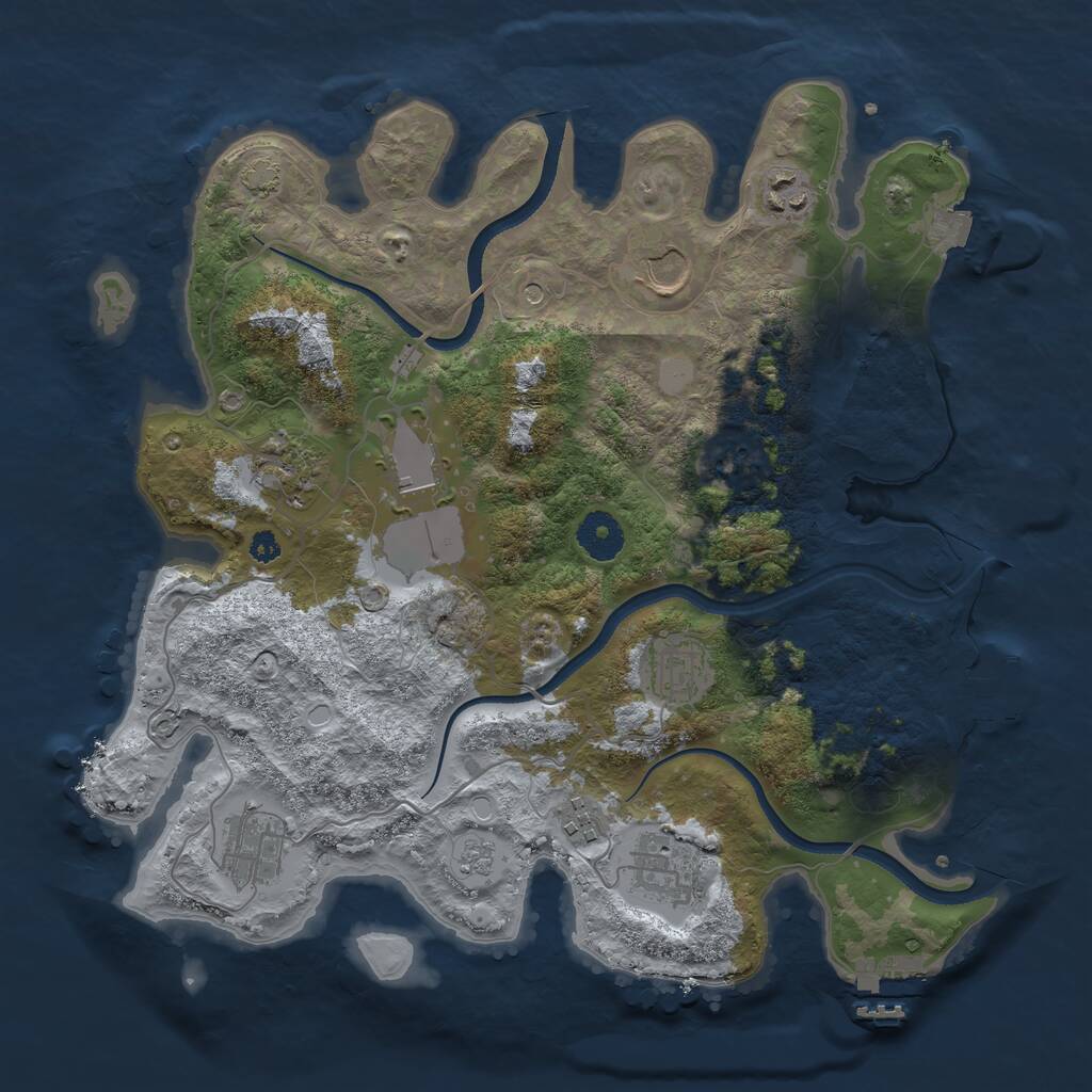 Rust Map: Procedural Map, Size: 3500, Seed: 1602538953, 14 Monuments