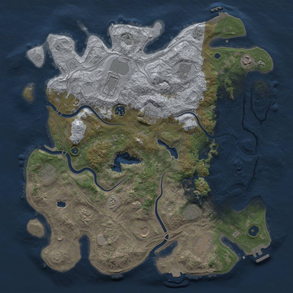 Rust Map: Procedural Map, Size: 4250, Seed: 987456, 17 Monuments