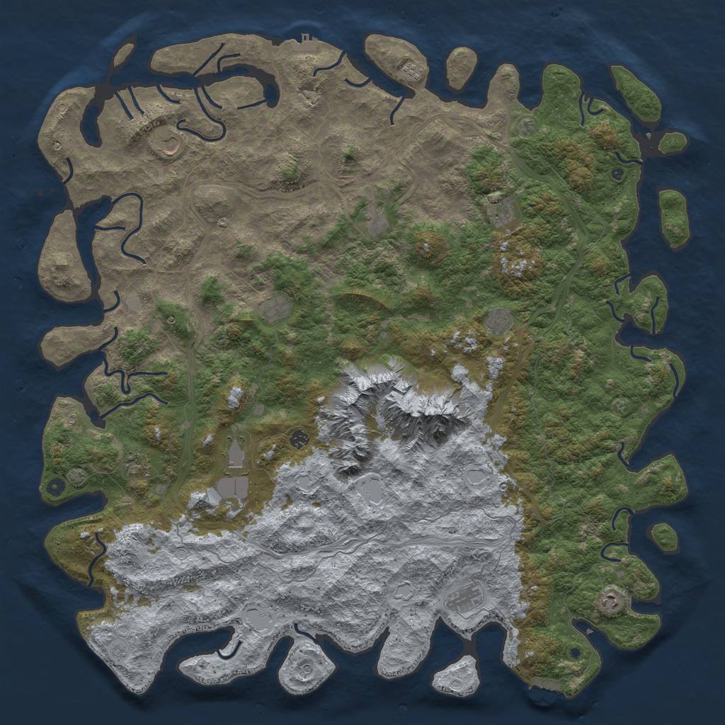 Rust Map: Procedural Map, Size: 6000, Seed: 122179019, 18 Monuments